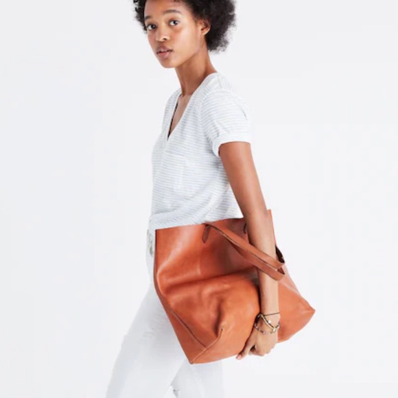 Madewell | The Transport Large Tote Bag | Rich Brown | Leather - Picture 13 of 14